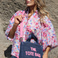 Contrast Crossbody Tote Bag