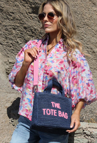 Contrast Crossbody Tote Bag