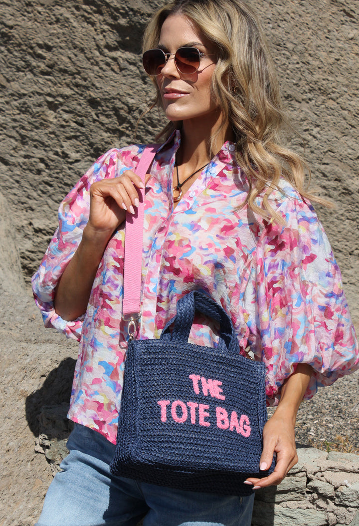 Contrast Crossbody Tote Bag
