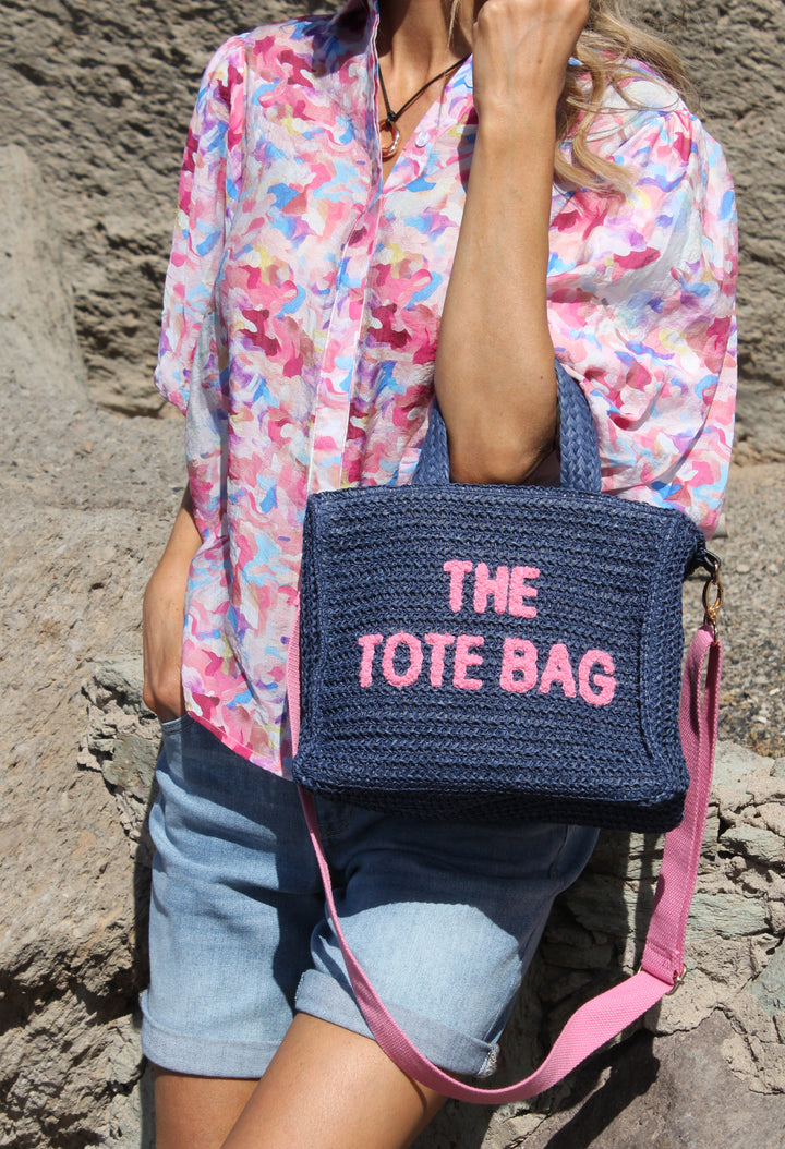 Contrast Crossbody Tote Bag