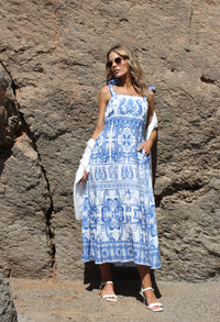 Antique Print Midi Dress