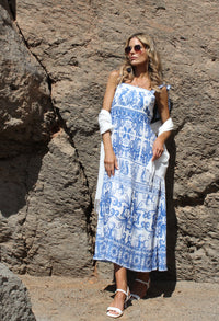 Antique Print Midi Dress
