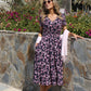 Floral Print V-Neck Midi Dress