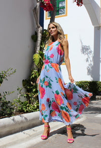Plisse Pleated Halter Dress