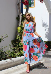 Plisse Pleated Halter Dress