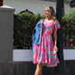 Angel Sleeve Leaf Print Dress