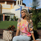 Leaf Print Knit Jumper