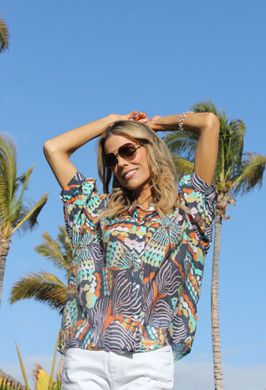 Abstract Print Relaxed Fit Shirt