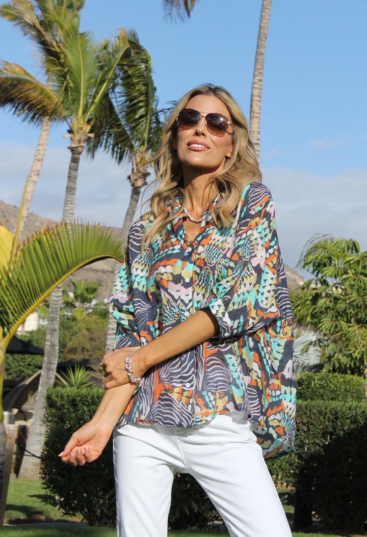 Abstract Print Relaxed Fit Shirt
