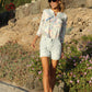 Sara Leaf Print Blouse