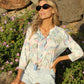 Sara Leaf Print Blouse