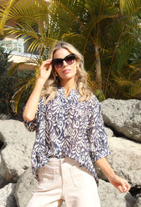 Abstract Print Relaxed Fit Shirt