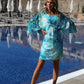 Cape Style Floral Dress