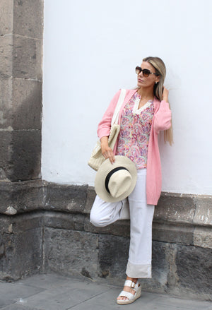 Floral Print Mesh Top