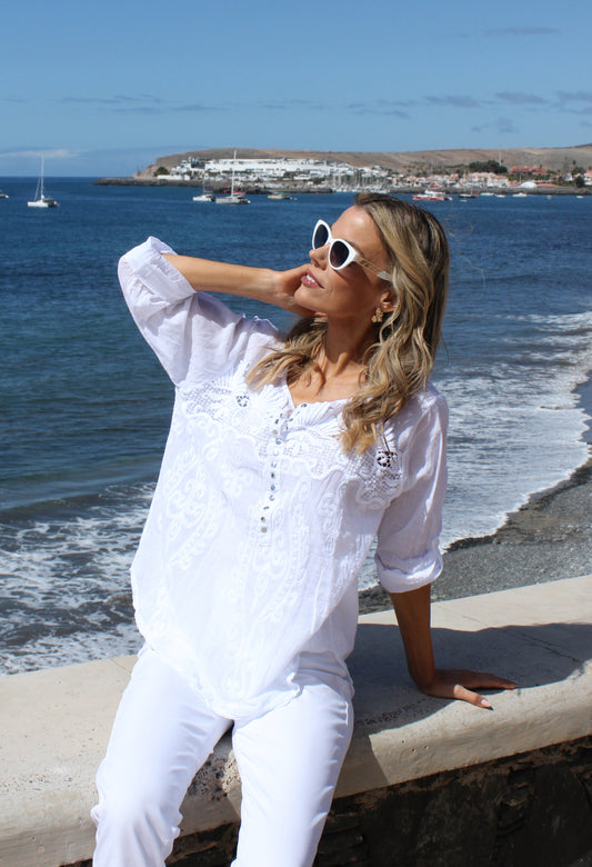 Sequin & Crochet Blouse