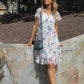 Floral Print Lace Short Dress