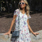 Floral Print Lace Short Dress