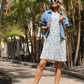 Plisse Pleated Floral Print Dress