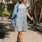 Plisse Pleated Floral Print Dress