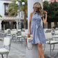 Sleeveless Striped Shirt Dress