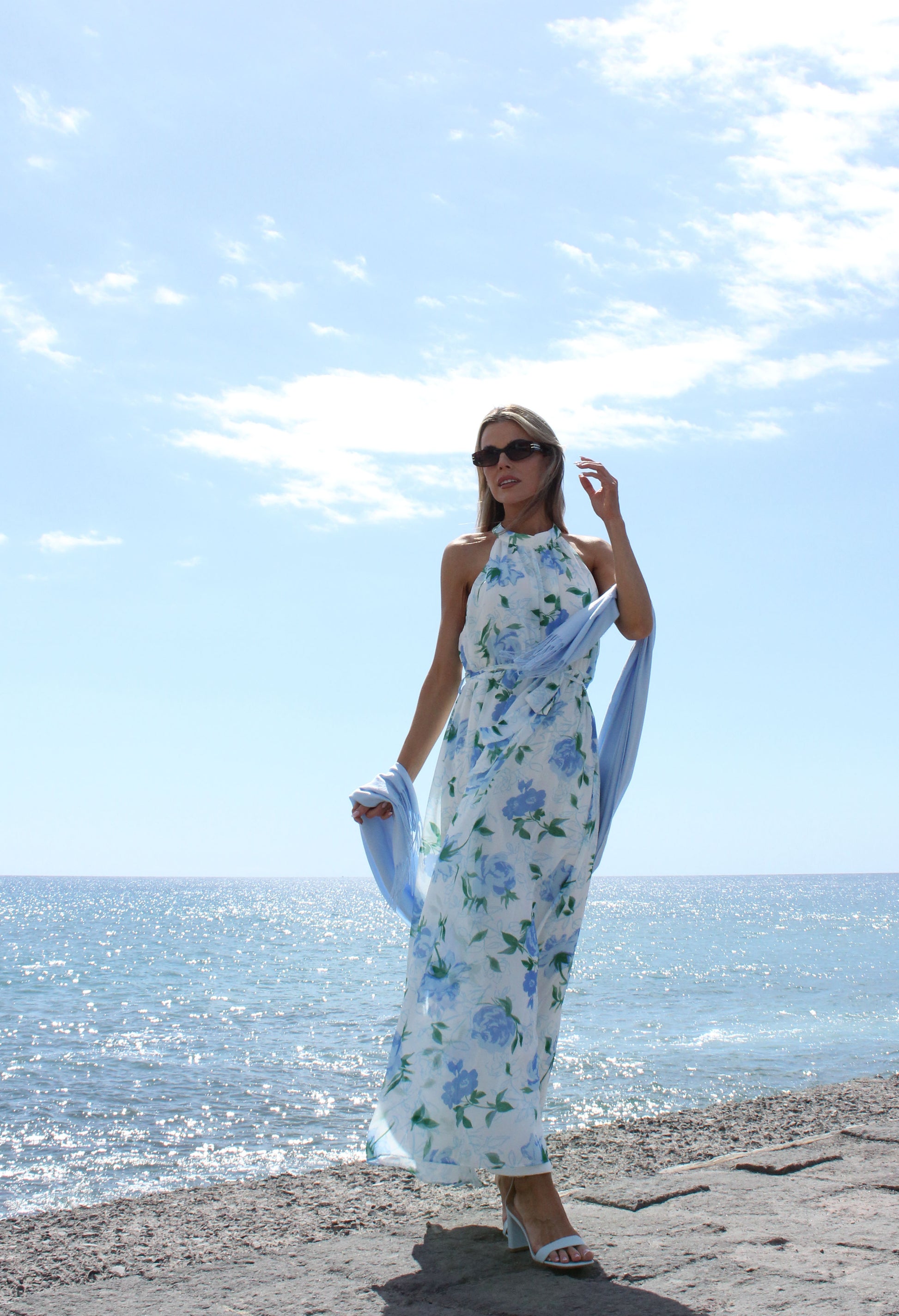 High Neck Floral Midi Dress High Neck Floral Midi Dress
