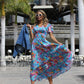 Abstract Print Midi Dress