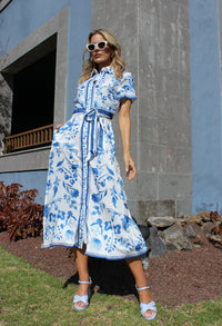 Leaf Print Shirt Dress