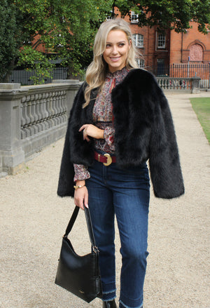 Cropped Faux Fur Jacket