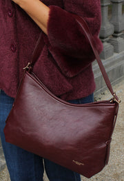 Faux Leather Shoulder Bag with Buckle