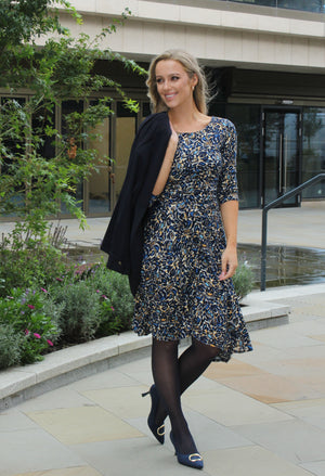 Clio Abstract Print Midi Dress