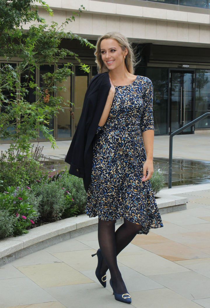Clio Abstract Print Midi Dress