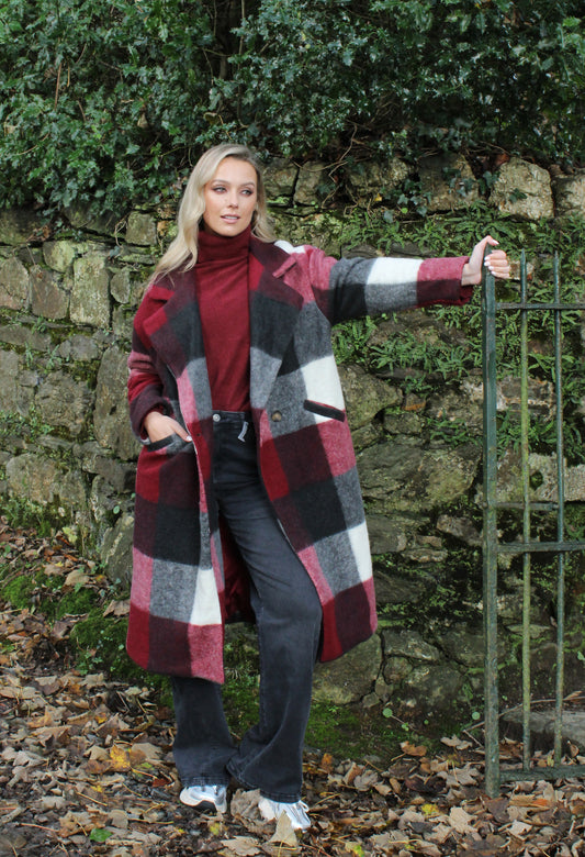 Soft Touch Check Trench Coat