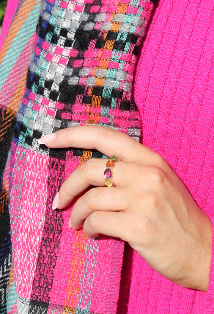 Multi Colour Crystal Rings