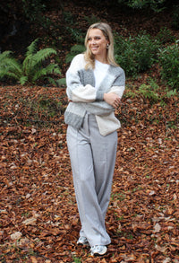 Patchwork Design Knit Cardigan