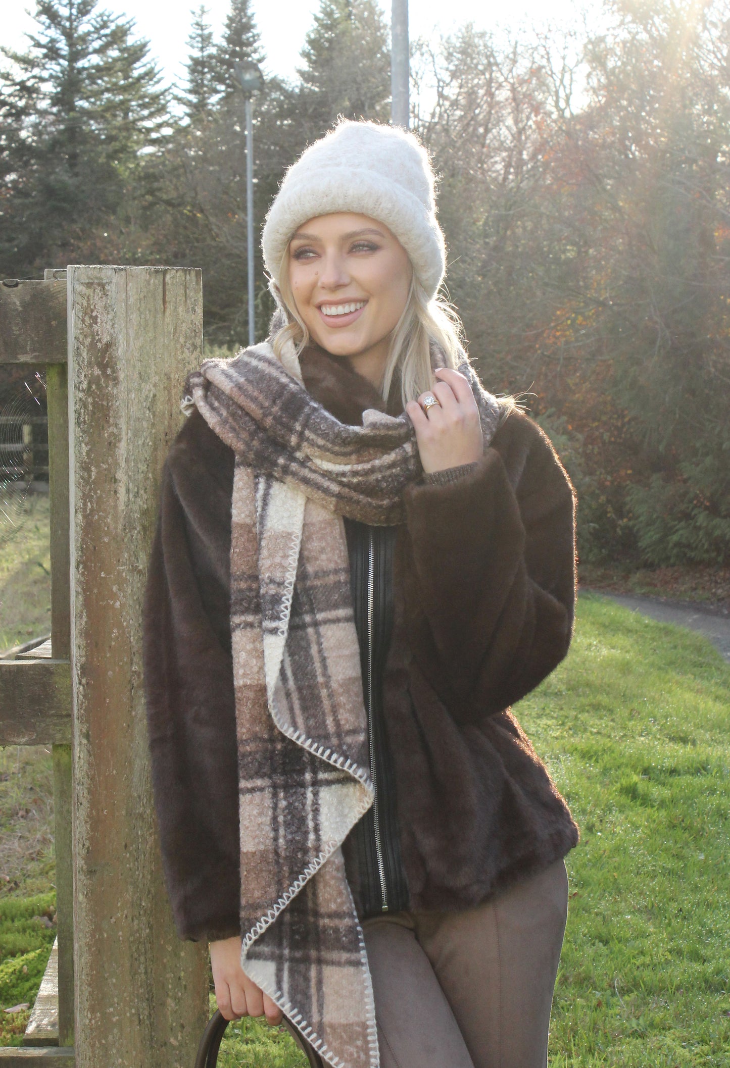 Faux Fur Zip-Up Jacket