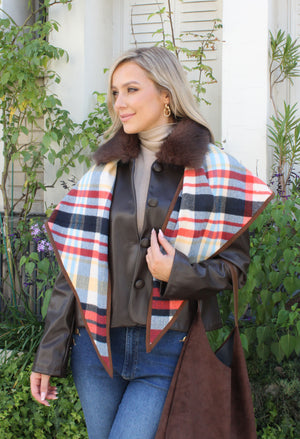 Check Print Wool Scarf