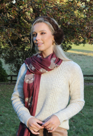 Scalloped Neck Bobble Knit Jumper