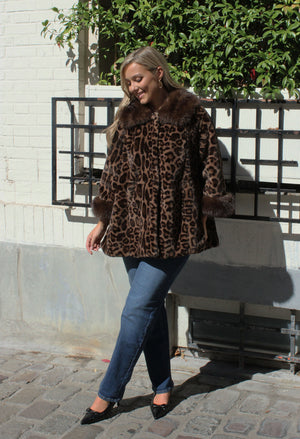 Leopard Print Faux Fur Coat