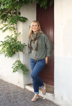 Paisley Print Knit Scarf – Pamela Scott