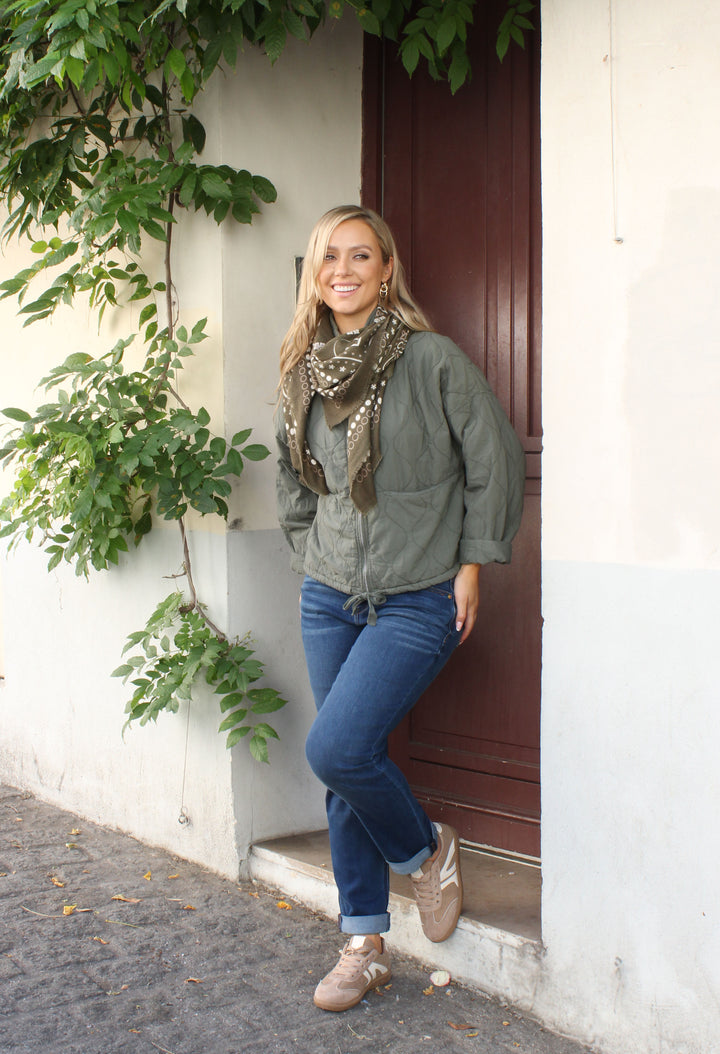 Paisley Print Knit Scarf