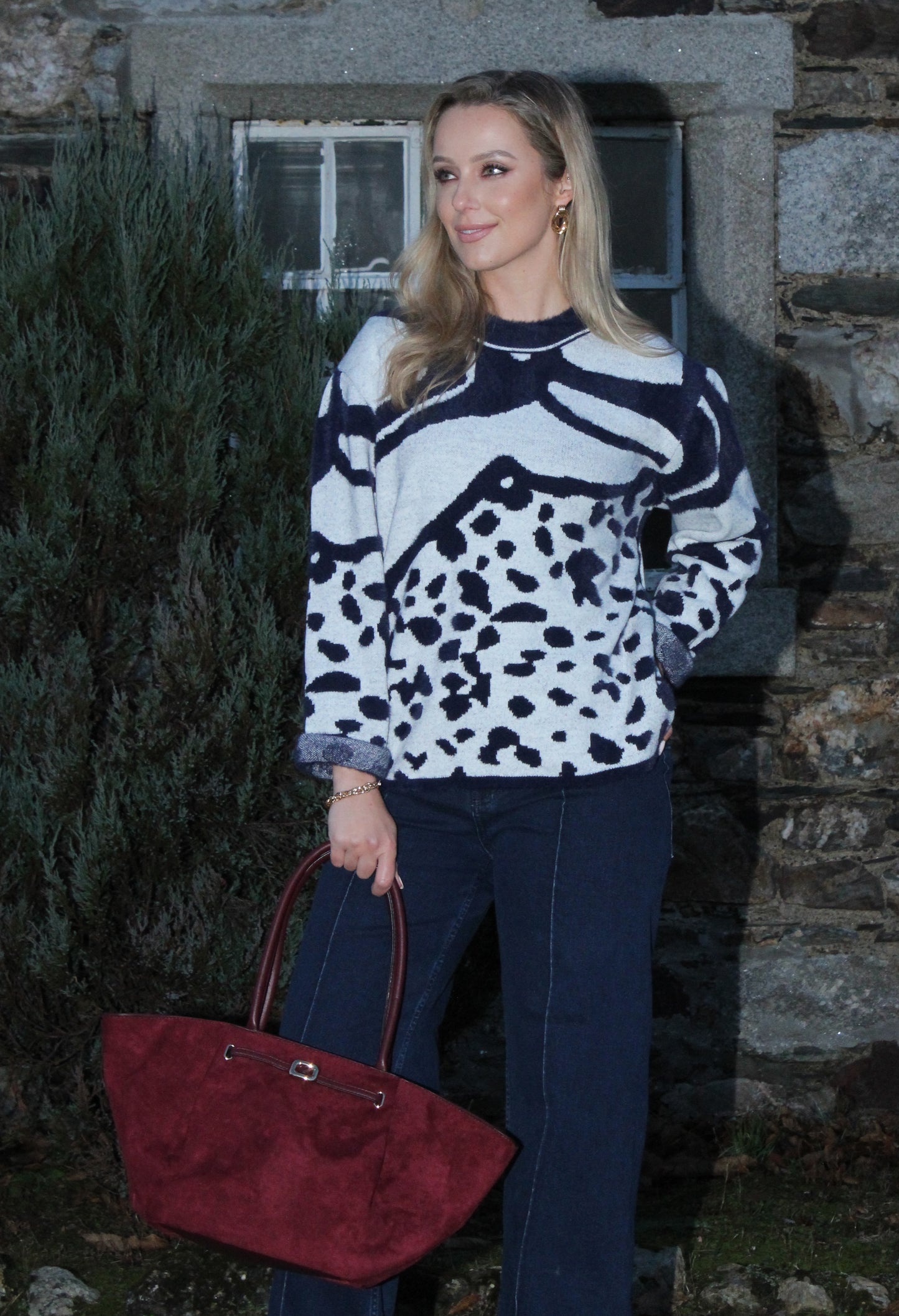 Abstract Design Knit Jumper