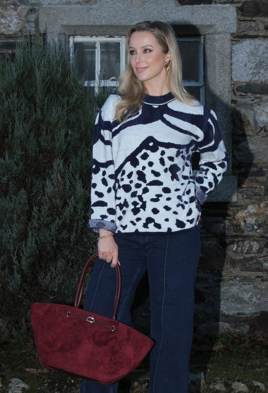 Abstract Design Knit Jumper