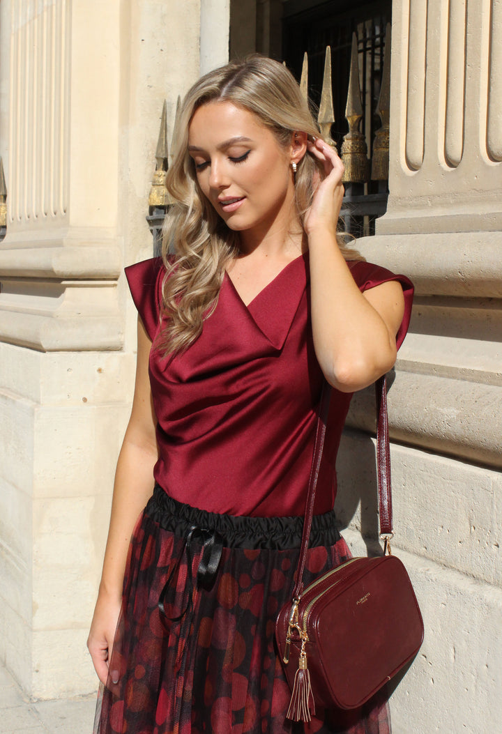 Cowl Neck Satin Blouse