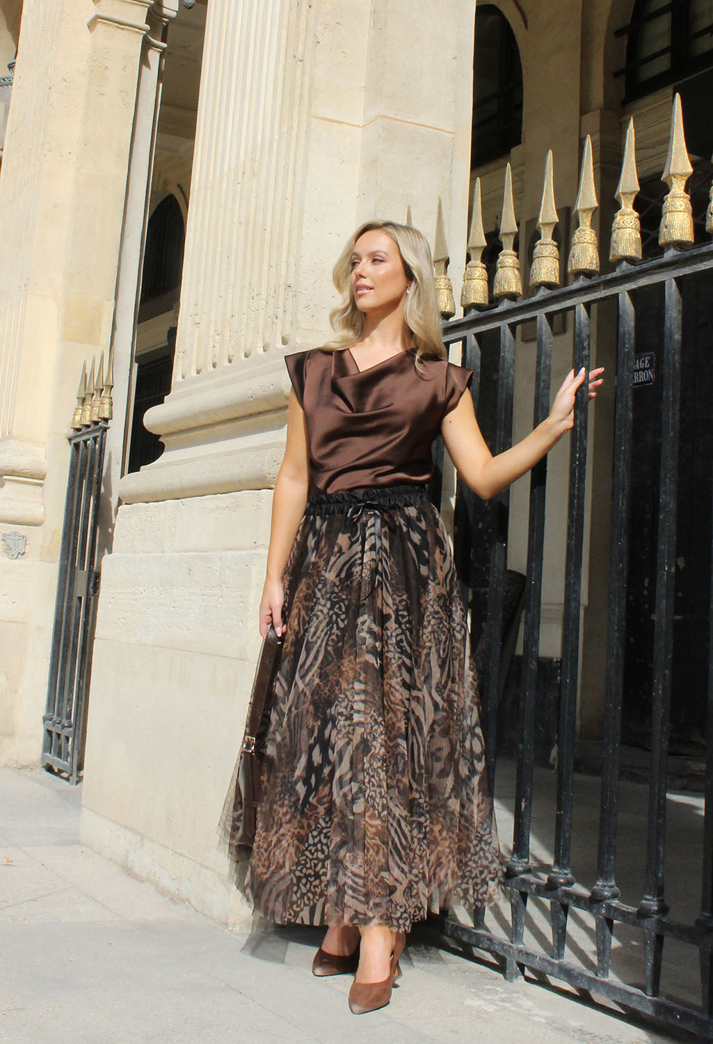 Animal Print Tulle Skirt
