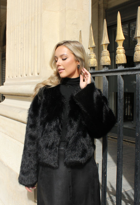 Cropped Faux Fur Jacket