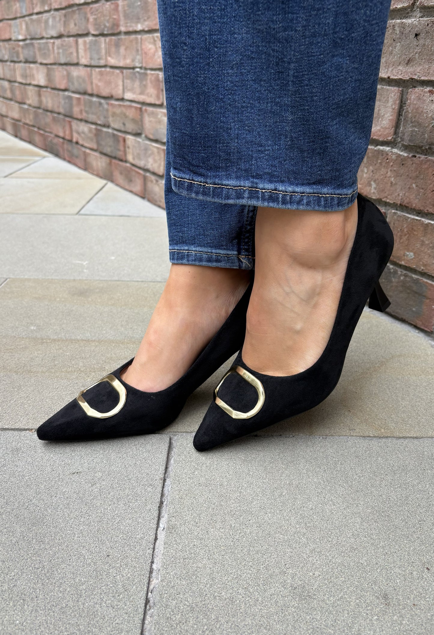 Suede Look Court Heel