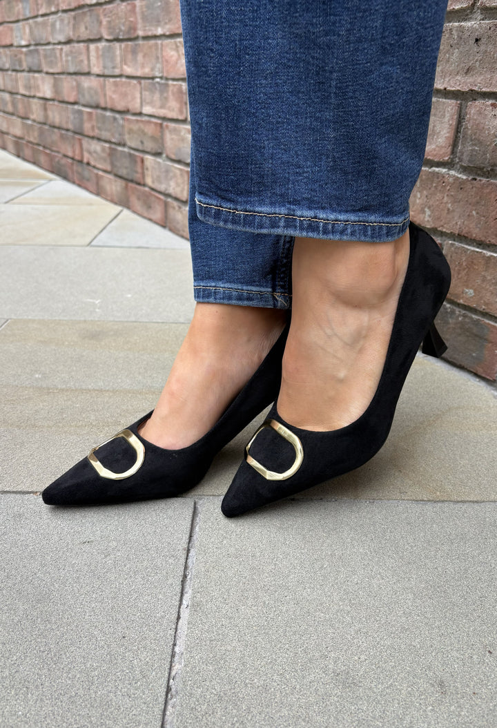 Suede Look Court Heel