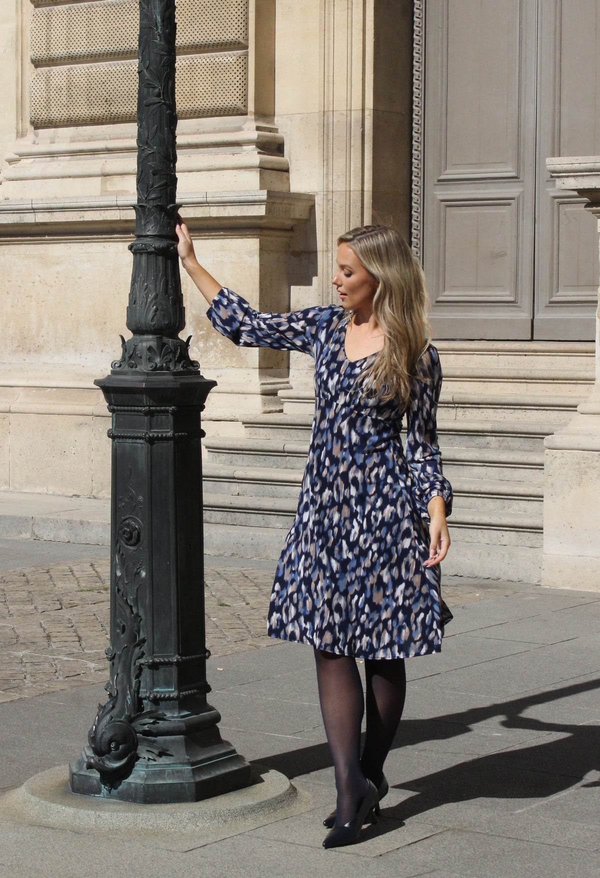 Tempo Abstract Print Midi Dress
