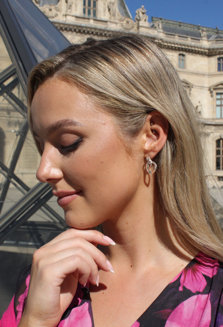 Cubic Zirconia Hoop Earrings