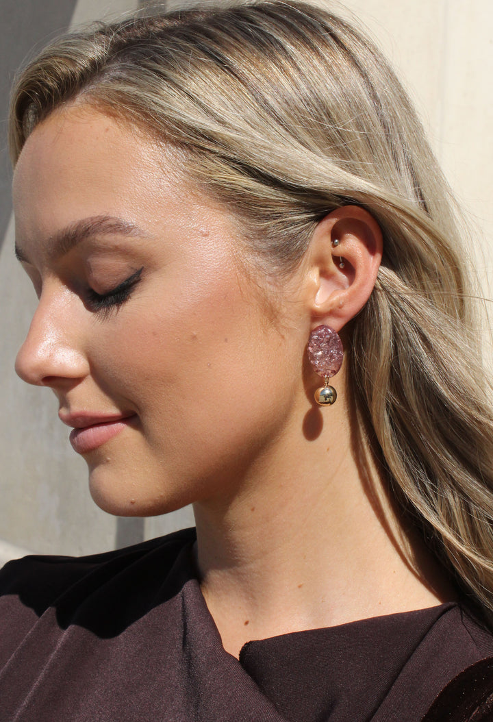 Rose Resin Earrings